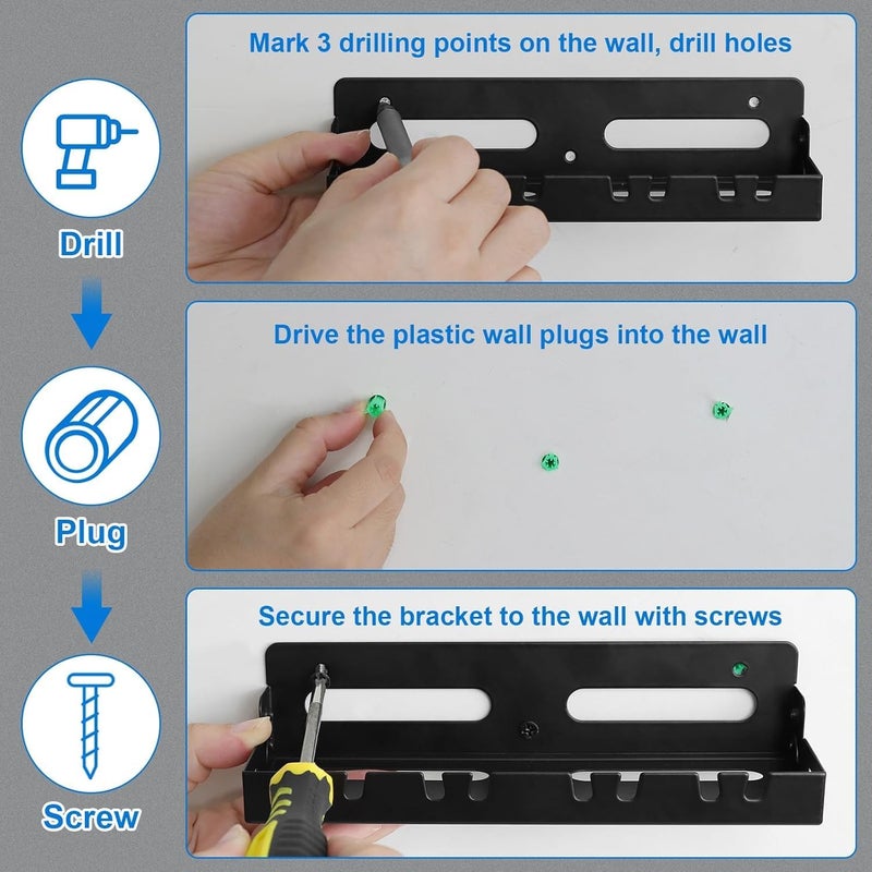 Riuog Wall Mount Stand for Nintendo Switch - Switch Controller Holder with Hooks for Hanging Joy-Cons, for Nintendo Switch Models and OLED -Saving Design - Image 5